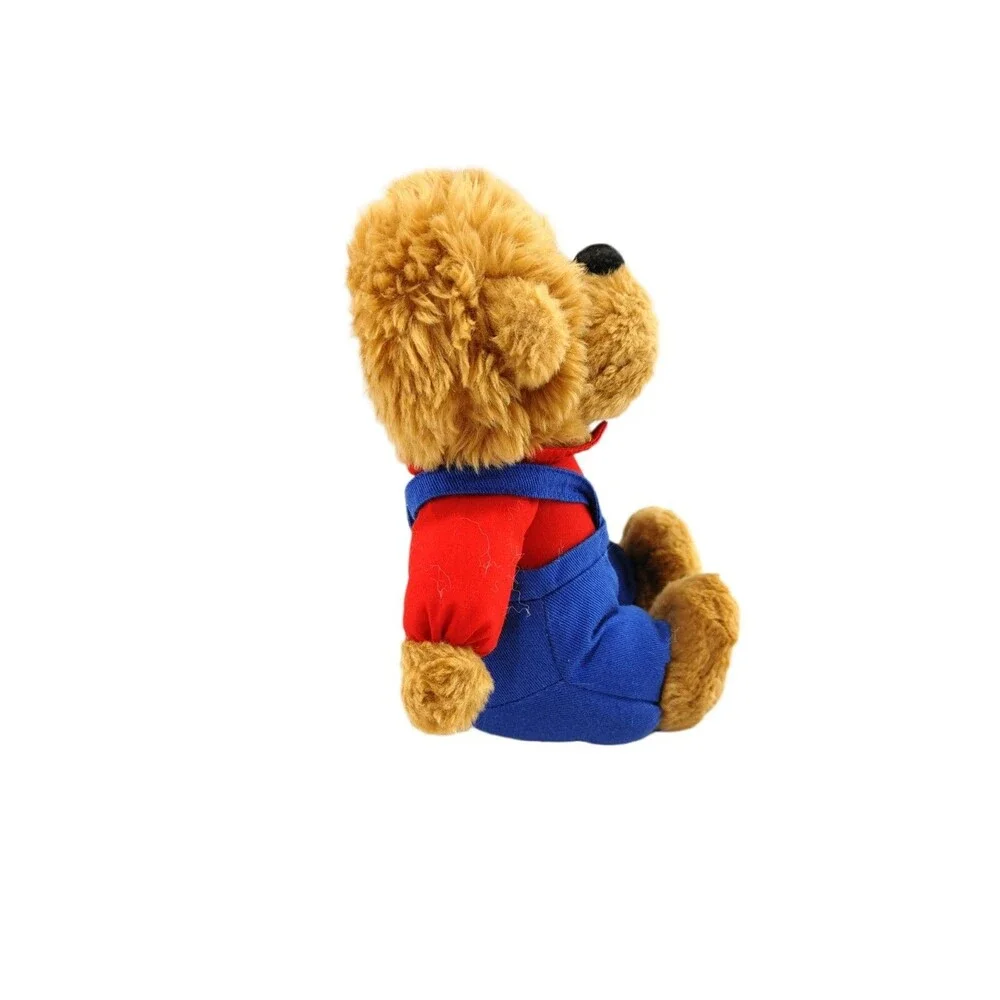 Vintage Berenstain Bears Brother Bear Plush Red Shirt Blue Overalls Stuffed Toy